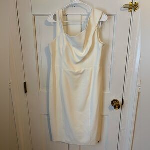 NWT Black Halo Sheath Knee-Length Dress Ivory Cream Off-White Size 16 Graduation